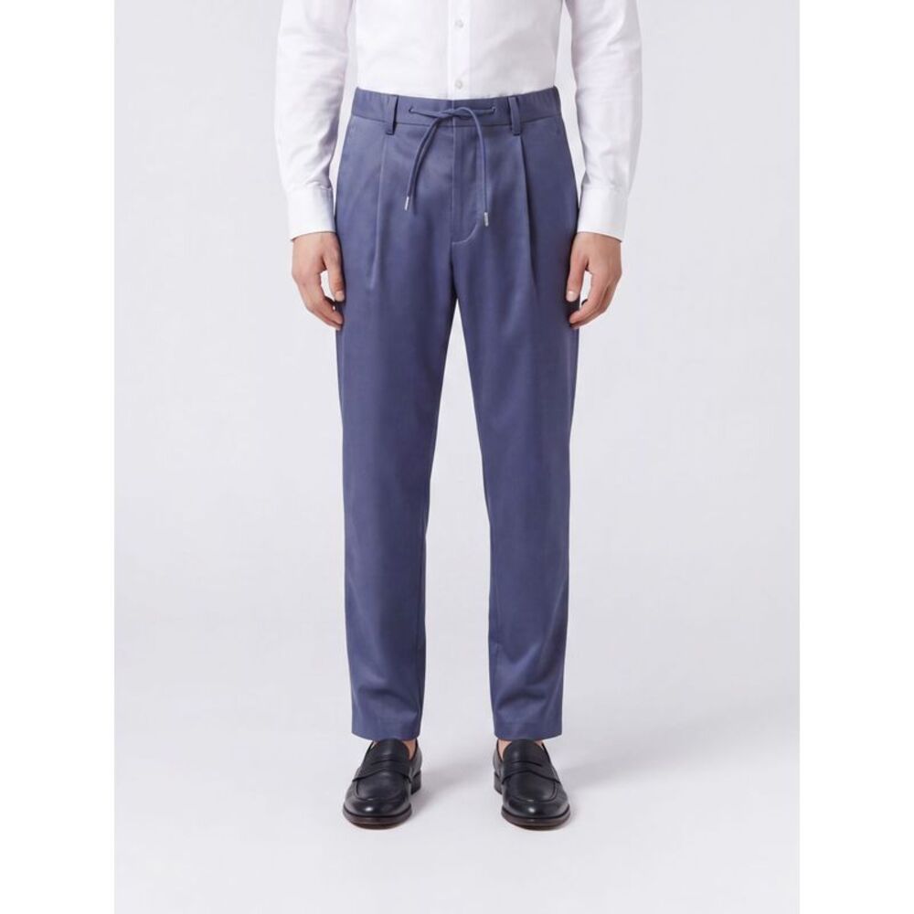 Herno Men Herno Slim Fit Cotton Trousers With Drawstring Waist And Belt Loops